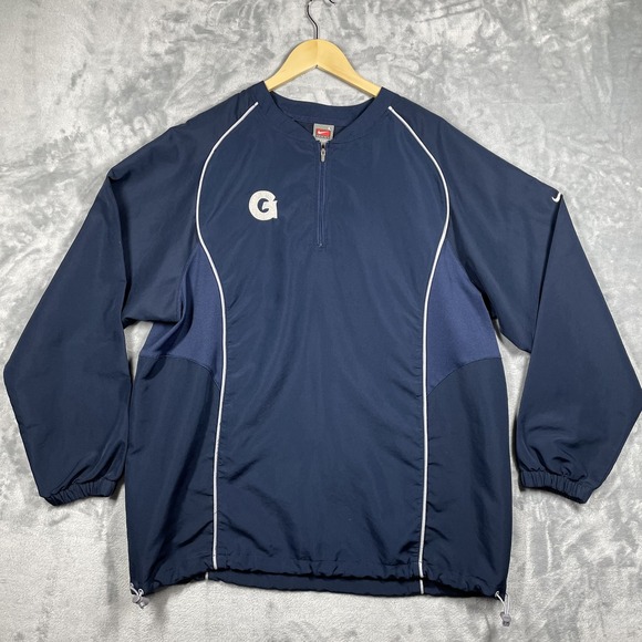 Nike Other - Nike Georgetown Jacket Mens Large Blue Pullover Team Half Zip Windbreaker